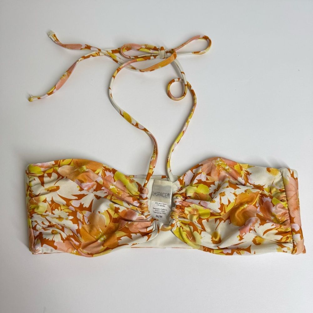 L*SPACE Dawn Bikini Top Swimsuit Floral Summer Women’s Size Medium